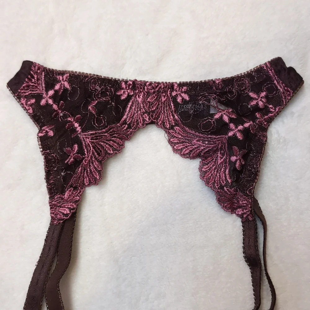 Frederick's of Hollywood Garter Belts lot of 5 Lingerie Petite Small Pink Brown